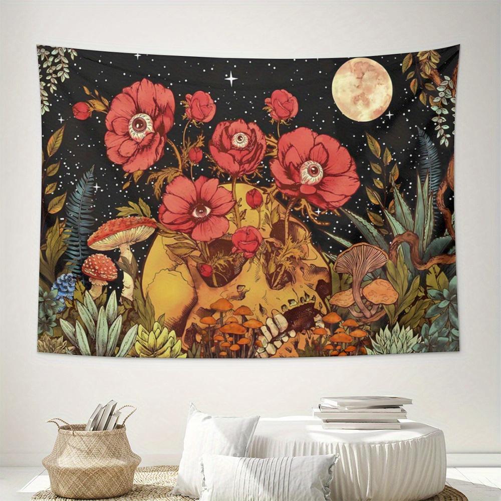 

Mystical Floral Skull Tapestry Bohemian Wall Hanging for Bedroom and Living Room Decor Ideal Gift for Art Lovers 74x94cm(29x37in)