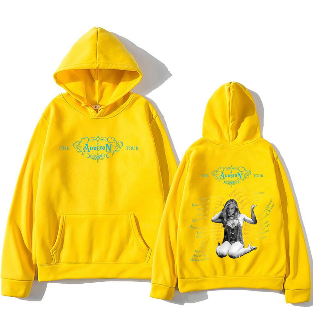 Addison Rae Tour Merch Hoodies Unisex Fashion Long Sleeve Sweatshirts Trends Design Aesthetic Clothing High Street Pullover