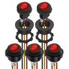 5PCS Waterproof Round Rocker Switch12V LED Toggle Switch Lighted ON Off SPST 3 Pin for Car Switch Panel RV Truck Marine Boat Switches Seat 3