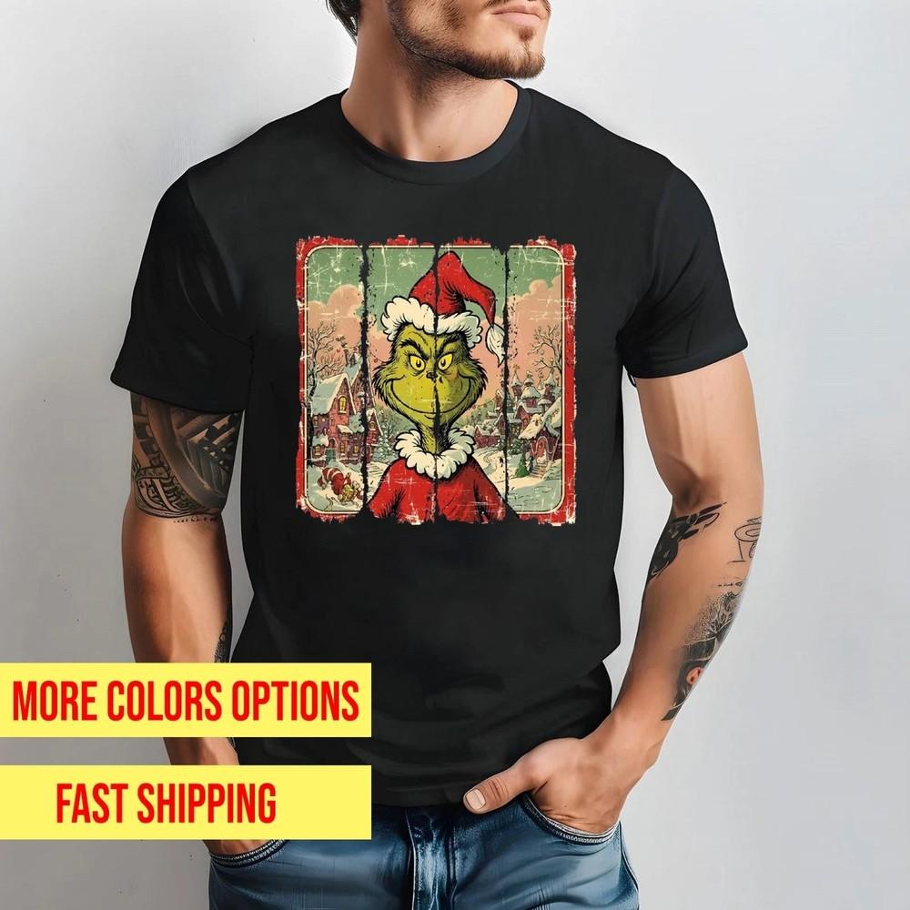 Rare! Grinch Christmas Short Sleeve T-shirt Hot New Unisex T-Shirt L