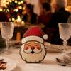 Wooden Table Decor Christmas Decorations, Santa Claus Snowman Reindeer Desktop Ornaments, Indoor Holiday Displays Distressed Tiered Tray for
