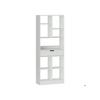 HOMCOM Bibliothèque Bibliothèque Autoportante Avec 9 Étagères Et 1 Tiroir, 60 X 26 X 158 Cm, Blanc