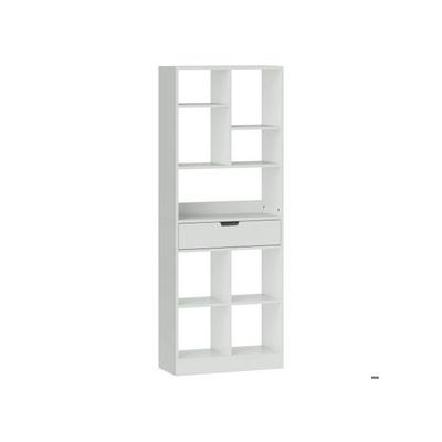 Bücherregal - MUVOE - 9 Regale - 1 Schublade - 60 x 26 x 158 cm - Weiß
