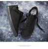 Men's Trendy All-Black Canvas Sneakers for Summer, Work, and Skateboarding.