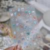 5D Starfish Fish Tail Small Fish Blue Bow Shell Silver Glitter Star Nail Art Stickers Ocean Fantasy Nail Decals Manicure