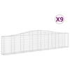 Vidaxl Kosze Gabionowe, 9 Szt, 400X30X80/100 Cm, Galwanizowane Żelazo