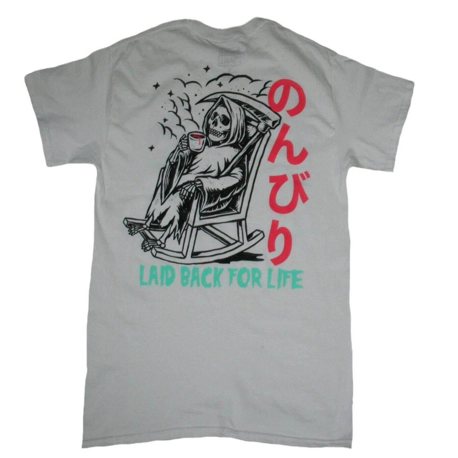 Cactus & Skull Laid Back For Life Men s White T-shirt NEW XL