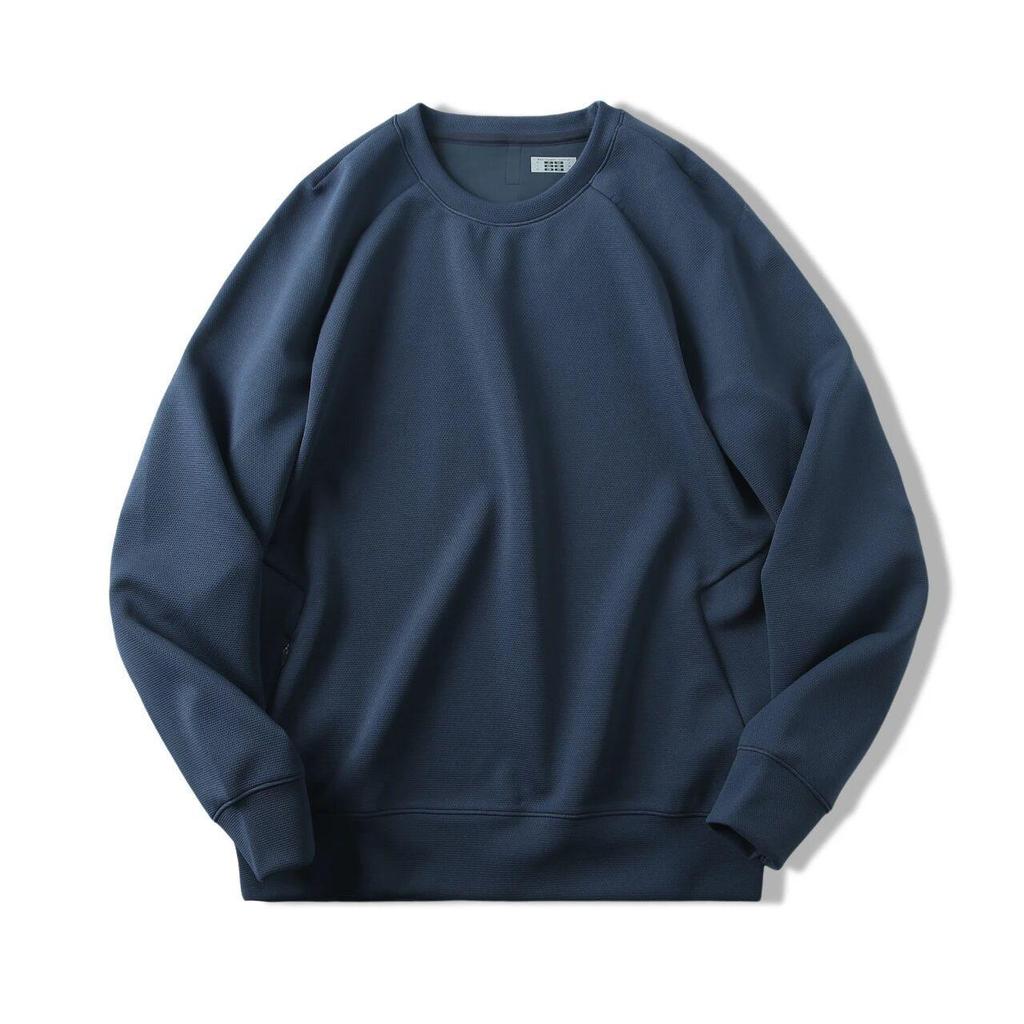 Tengu Family Men's Casual Knit Round Neck Long Sleeve Hoodie