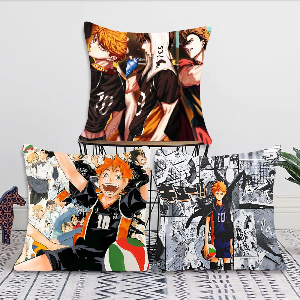 1 Stück Anime Haikyuu Kissenbezug, quadratisches Kissen, Schlafzimmer, Sofa, Freizeitkissen, Komfortkissen, Auto, Wohnzimmer, Heimdekoration