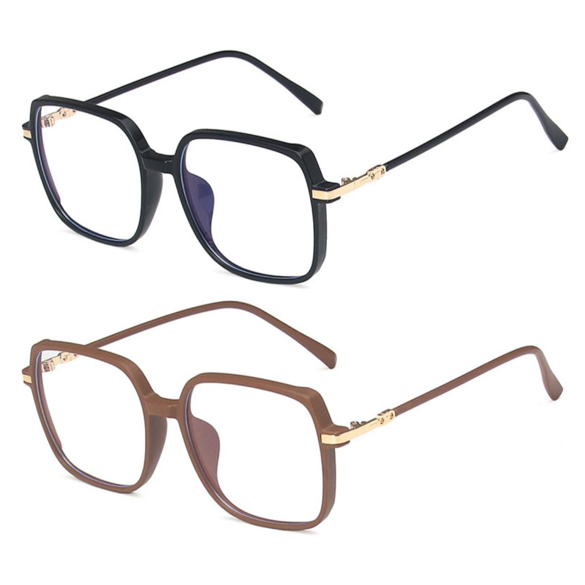 

2PCS Korean Version of Large Square Frame Glasses Anti-blue Light/anti-radiation Male and Female Glasses