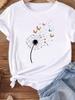 (Asian Size) Women Tee Top Clothing Casual feather style 90s Short Sleeve T Shirt Fashion Printed Lady Female Graphic T-shirts