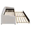 Day Bed 90x200cm with Extendable Bed Sofa Single Flat (without Mattress) Velvet Color-Changing Ambient Light Remote Control Minimalist