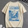 Men's Casual Versatile Letter and Landscape Print Round Neck Short Sleeve T-Shirt, Summer Outdoor Sports Short Sleeve