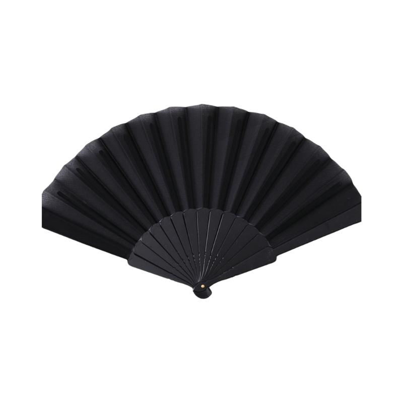 

Large Folding Hand Fan Retro Cloth Fabric Fan Chinese Kung Fu Taichi Hand Fan for Men/Women Festival,Dance,Gift чорний