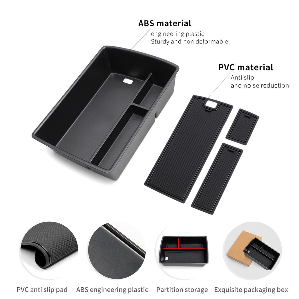 For Leapmotor C10/C16 2024 2025 Center Console Armrest Storage Box Car Tray Organizers Accessories Tidying Black