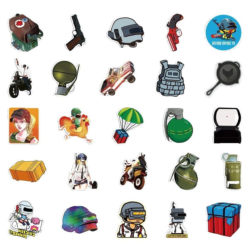50 Pcs Peace Elite Game Pubg Graffiti Stickers Ipad Suitcase Skateboard Laptop Classic Toys Waterproof Stickers