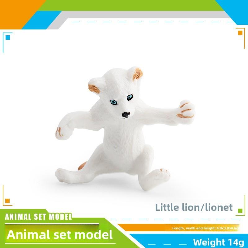 

Wild Animal Little Lion Pvc Model Toy Infant Educational Decor For Kids Playroom White F