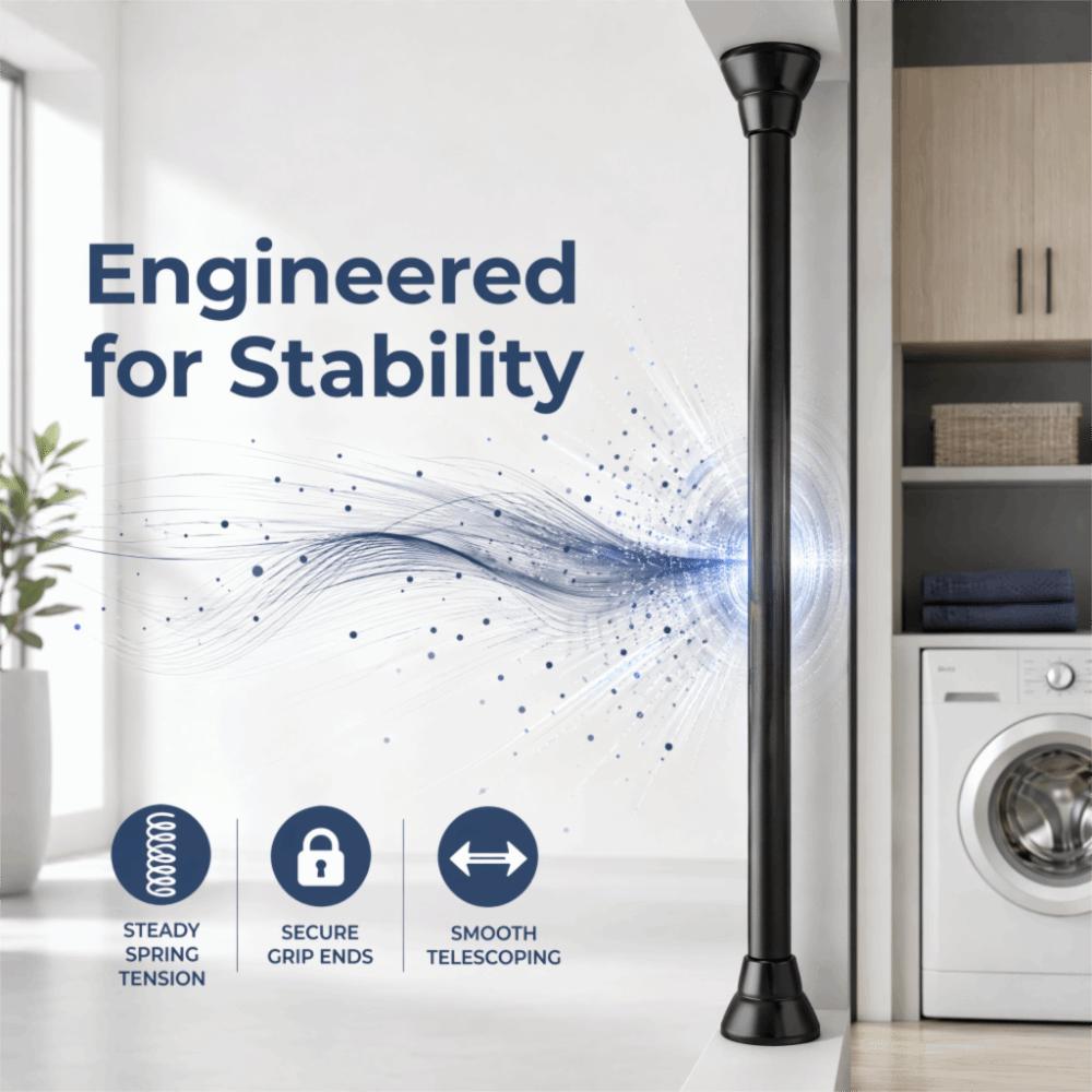Telescopic Design Shower Curtain Rod Black Expandable Curtain Rod Bathroom Shower Closet
