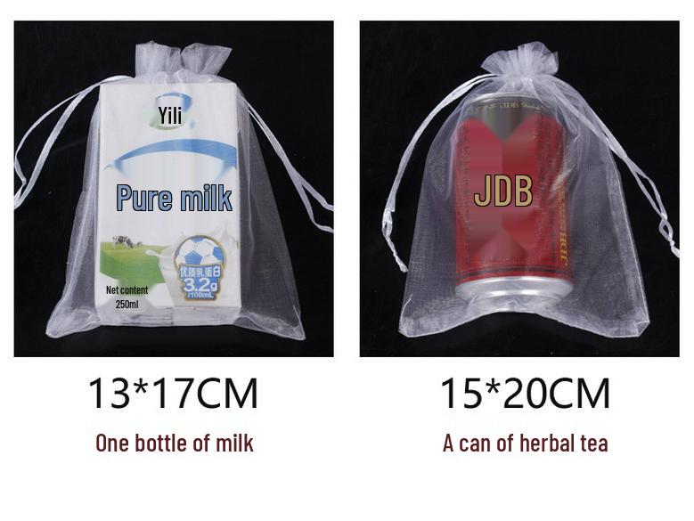 Plain Transparent Organza Drawstring Gift Bags for Jewelry Packaging