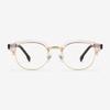 Alloaiweeo [Aloxrounz] Classica Half-Rim Eyeglass Frames Ara9101 C3 Peach/Rose Gold