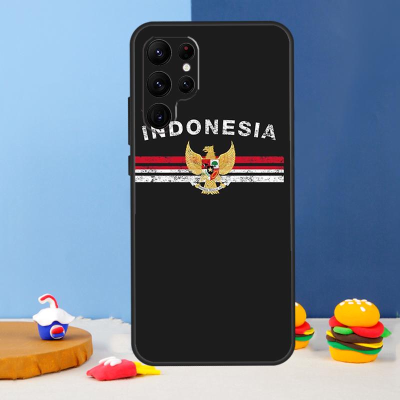 Indonesia Flag Phone Case For Samsung Galaxy S24 S25 Ultra S9 S10 S20 S22 S21 S23 Plus S24 FE Cover Coque