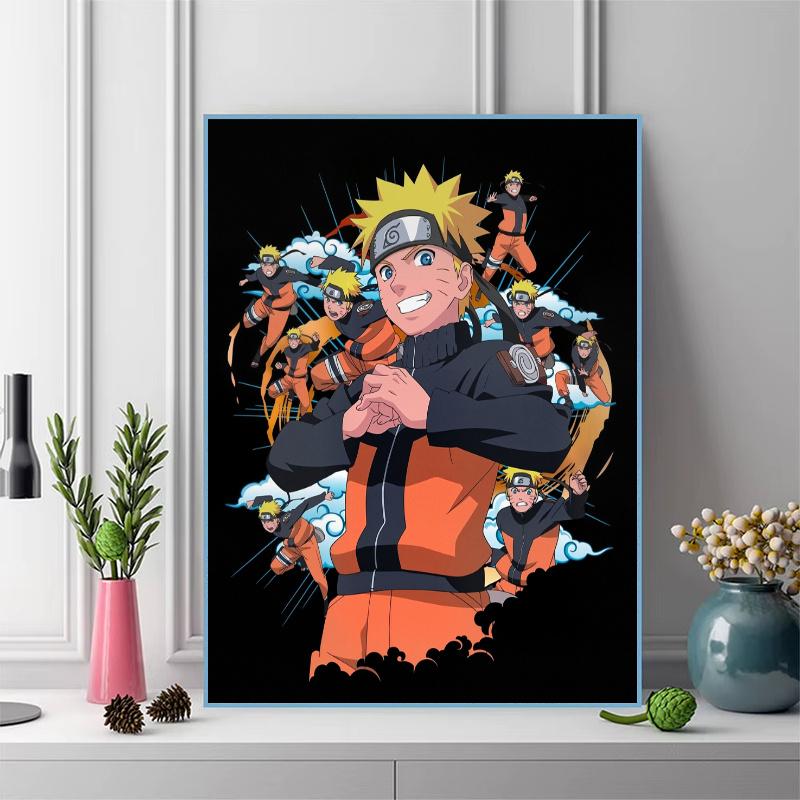 Naruto Uzumaki Pattern 3pcs 100% Round Full Drill 5D DIY Diamond Painting Embroidery Cross Stitch Rhinestone Décor