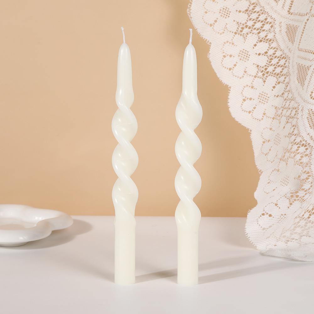 10-inch Classic Colorful Threaded Long Rod Candle Home Creative Odorless Twisting Rod Wax