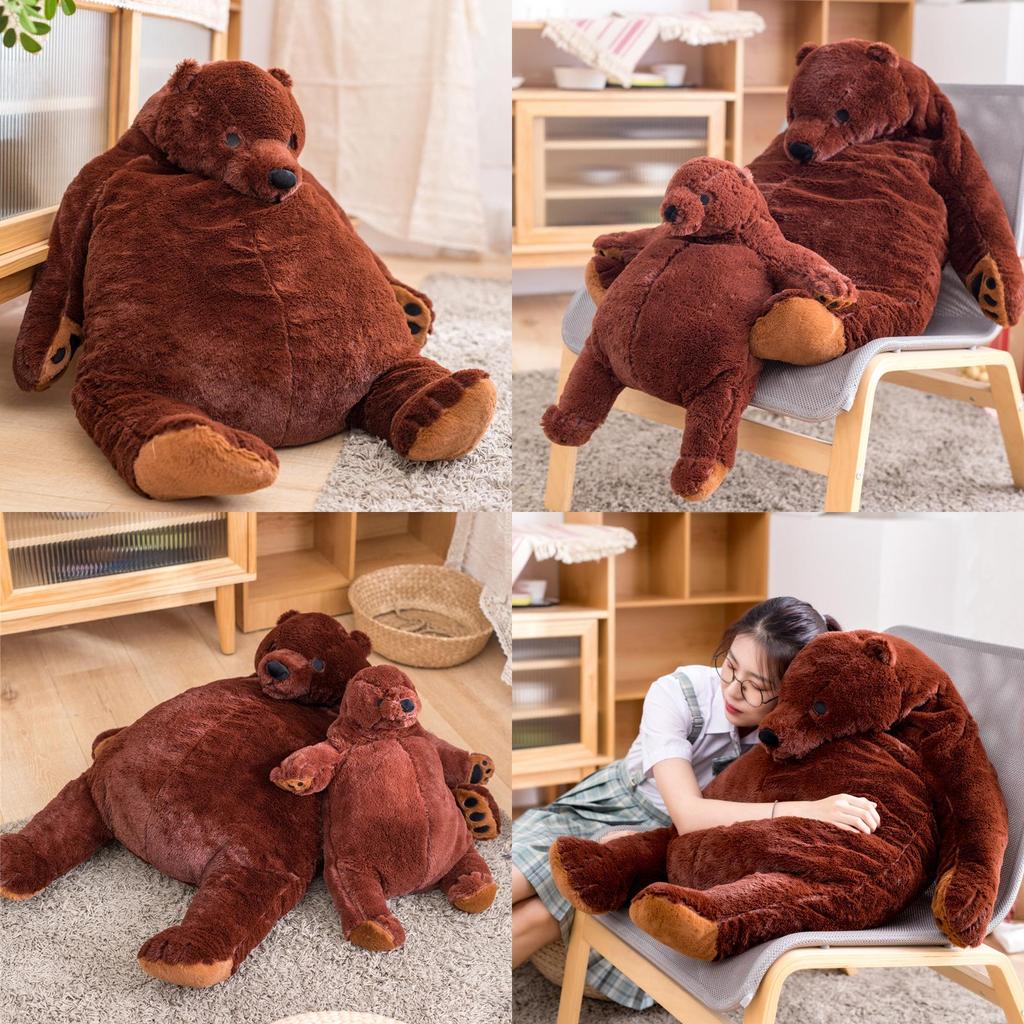 Cute And Adorable Yuen Ge Si Bear Plush Toy Big Brown Bear Stuffed Animal Gift For Kids