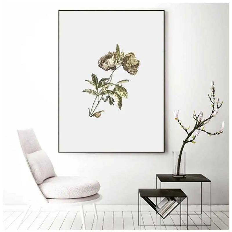 Vintage Wildpflanzen Poster Botanische Blumendrucke Leinwandmalerei Moderne Wandkunst Bilder für Wohnzimmer Dekoration