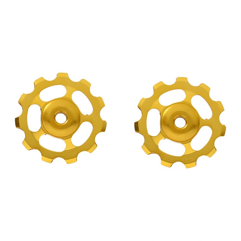 2PCS 11T Bike Rear Derailleur Pulley Aluminum Alloy CNC Bicycle Derailleur Guide Wheel Multicolor Guide Wheel for Bicycle Use