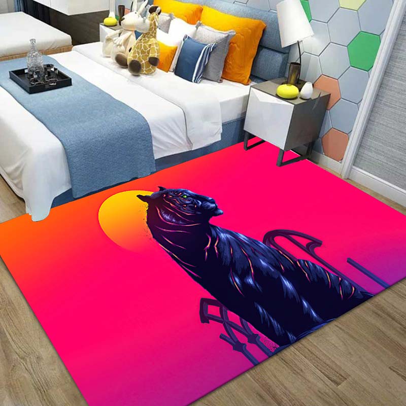 Tiger Print Rug Wild Animal Fur Pattern for Living Room Home Decor Area Rug Skin Fur Luxury Soft Carpet Perfectly In Bedroom