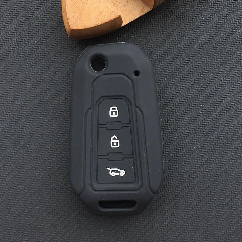 ZAD Silikonkautschuk Auto Schlüsselhülle Abdeckung Schutztasche Set Halter für BAIC MOTOR BJ20 BJ40 20 40 3 Tasten Schlüsselanhänger Auto Zubehör