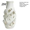 Unique Housewarming Gifts for New Home 3D Printed White Hollow Vase, Modern Abstract Art Flower Pot Decorative Accents Office Living Room Bedroom,