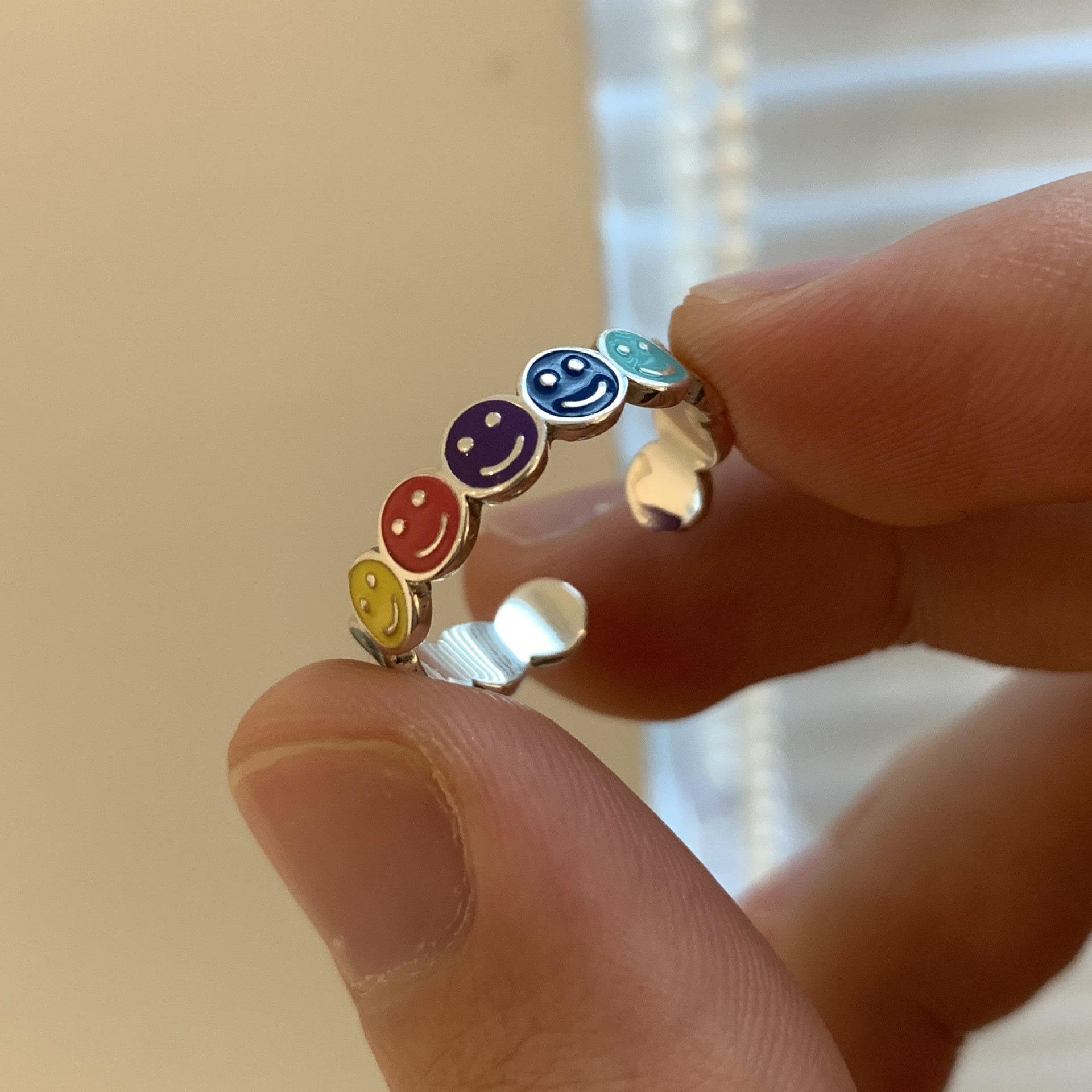 Trendy Retro Rainbow Ring: Adjustable, Creative, Hip Hop Style for Women Open Adjustable