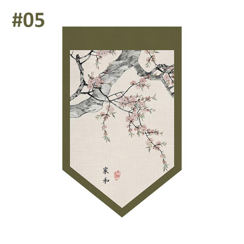 New Chinese Door Curtain Hanging Flag Teahouse Living Room Decoration Shade Curtain Partition Kitchen Door Short Half Curtain