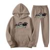 Men Women Casual Hooded Fleece Tracksuit Winter Sportswear Set S-3XL