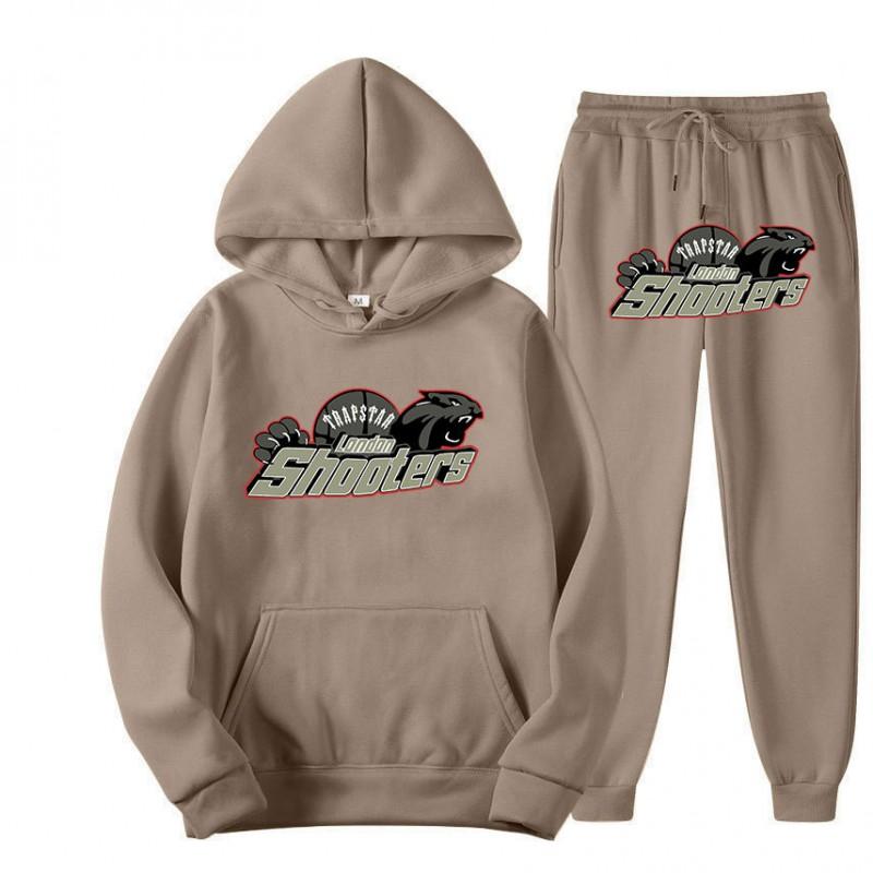 Men Women Casual Hooded Fleece Tracksuit Winter Sportswear Set S-3XL