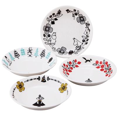 Yamaka Shoten MOOMIN Pasta Plate Microwave and Dishwasher Moomin Nordic Day Wedding Made In "Moomin Valley" Set, Approx. 21.5cm Diameter, Safe,