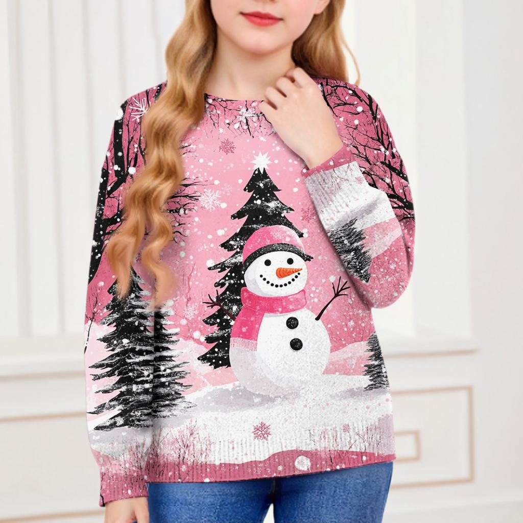 Christmas Day Sweatshirts For Children Boys And Girls Knit Sweater Cute Shirt Fall Crewneck Pullover Tops