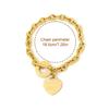 Adjustable OT Buckles Heart Charm Stainless Alloy Jewelry Elegant Wrist Chain For Sensitive Skin And Long Lasting Shine