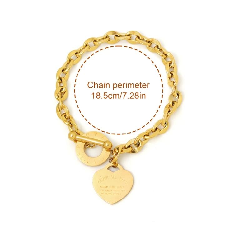Adjustable OT Buckles Heart Charm Stainless Alloy Jewelry Elegant Wrist Chain For Sensitive Skin And Long Lasting Shine