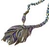 Medieval Color Inlaid With Diamonds, Large Feather Pendants, Beaded Necklaces, Full Of Personality And Luxury