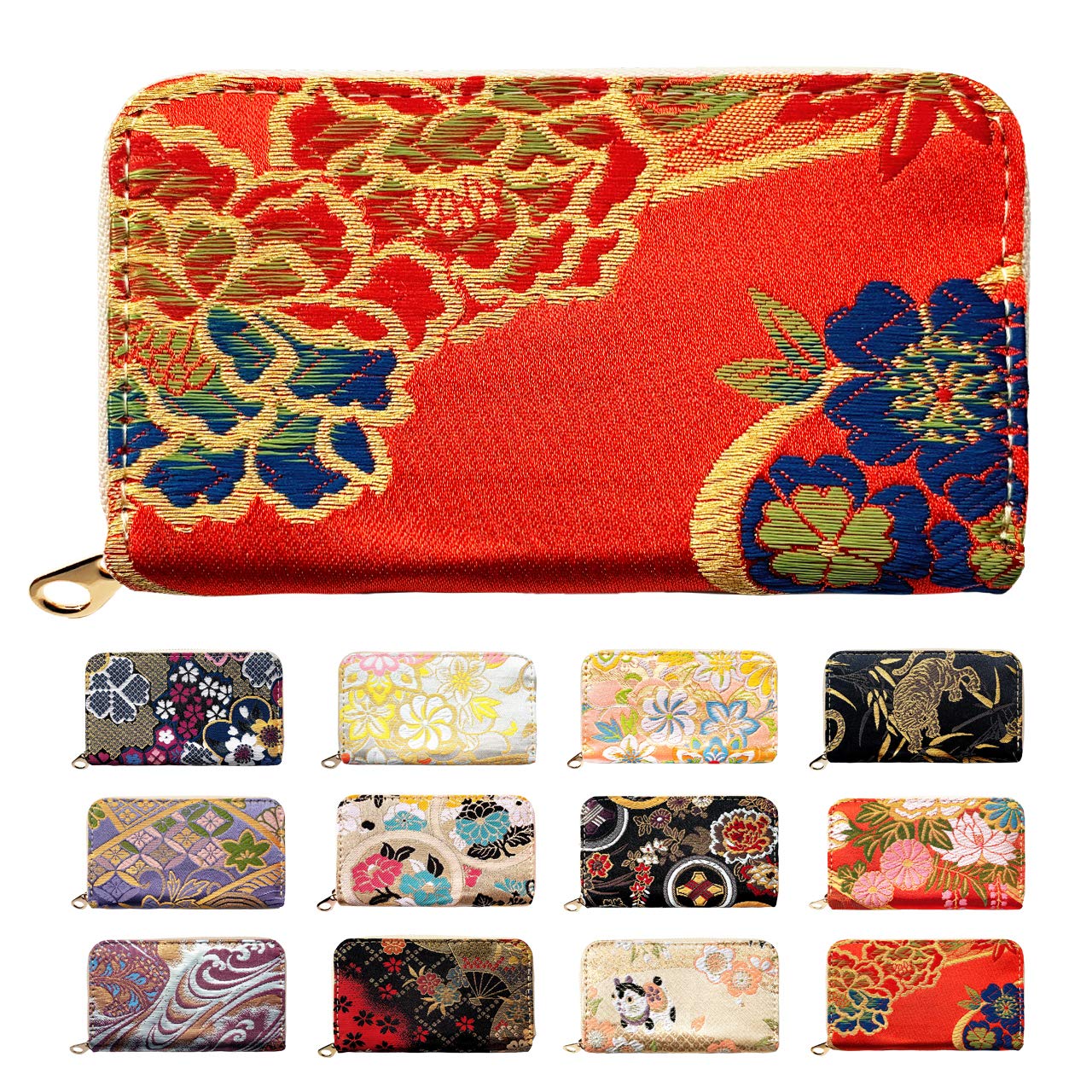 

Бамбуковий гаманець для монет з круглим Ідеальним для Елегантного та Плавного Води та Сезонного Квіткового Дизайну [leo&aoi] Nishijin-ori Блискавка, Кімоно, Висока Якість,