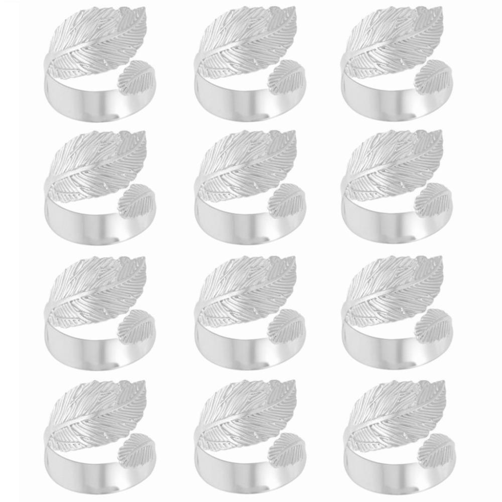 Metal Napkin Ring Buckles Gold Leaf Dinning Table Decoration  for Wedding Birthday Party
