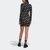 adidas Originals Women's Black All-Over Logo Long Sleeve Dress HM4892