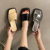 Casual thick-soled one-word drag women's shoes muffin bottom summer wear 2025 new sandals increase the feeling of stepping on shit in shoes
