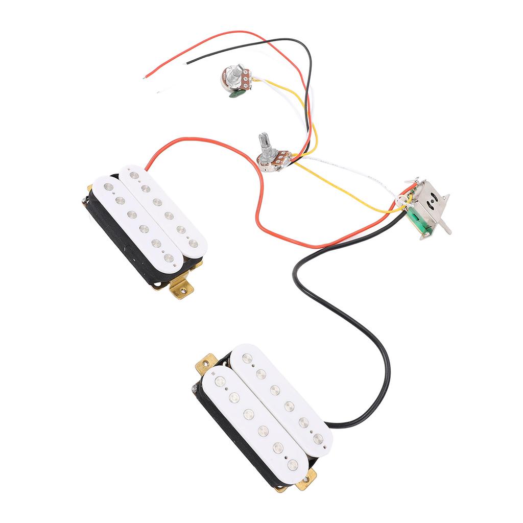 HH Pickup White Prewired HH Humbucker Pickup Set with Tone Volume Circuit for ST Electric Guitar