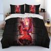 Zero Two DARLING In The FRANXX Anime Comforter Bedding Set,Duvet Cover Bed Set Quilt Cover Pillowcase,Queen Size Bedding Set Kid