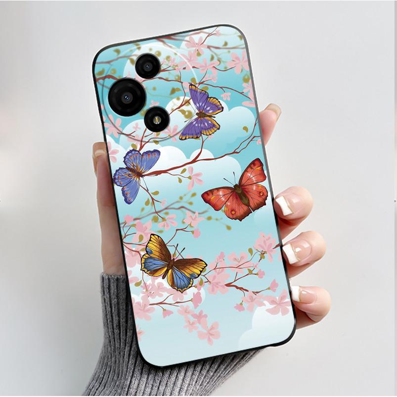 Case For TCL 60 SE Nxtpaper 60SE 605 Fundas Soft Silicone Black Shell TCL 60 Nxtpaper 60R 60 5G Cover Cute Flower Cartoon Casing