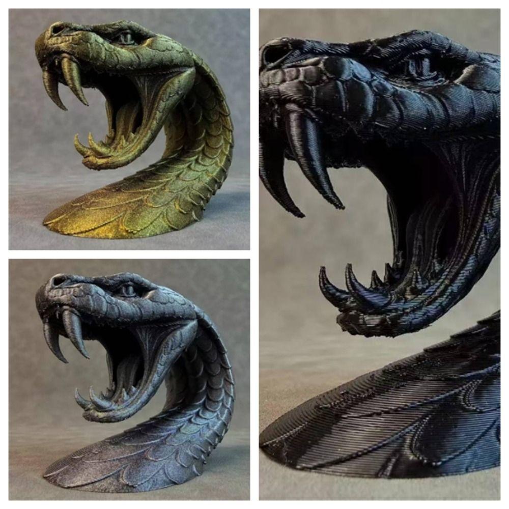 Decorations 3D Printing Ornaments Creative Desktop Accessory Snakehead Ornaments Birthday Gift